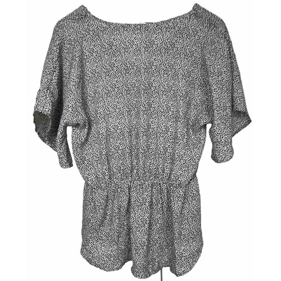 Nordstrom Sienna Sky Top Flutter Sleeve Button Front Animal Print Blouse Medium - Picture 2 of 3